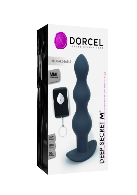 Deep Secret M wibrujące koraliki analne grafitowe - Dorcel