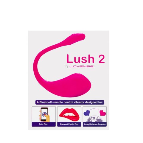 Lovense Lush 2 wibrujące jajeczko stymulujące sterowane telefonem różowe