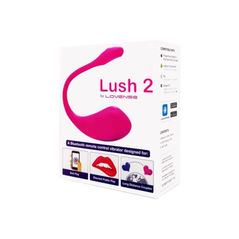 Lovense Lush 2 wibrujące jajeczko stymulujące sterowane telefonem różowe