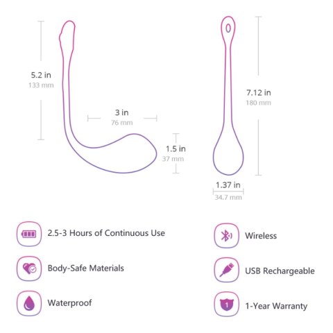 Lovense Lush 2 wibrujące jajeczko stymulujące sterowane telefonem różowe