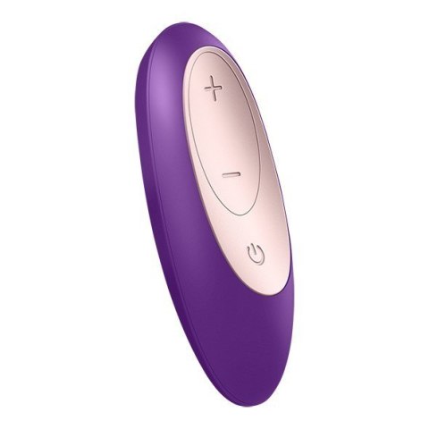 Satisfyer Double Plus Remote wibrator dla par fioletowy