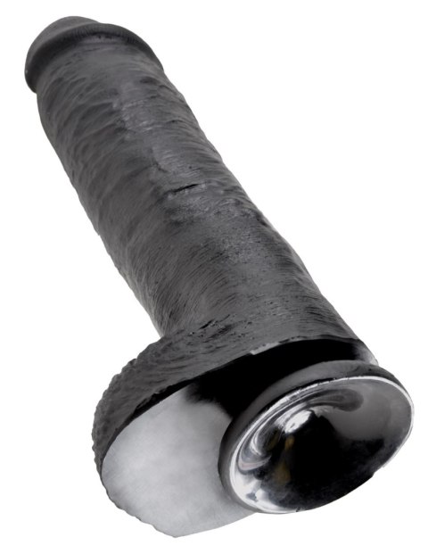 Realistyczne dildo z jądrami 28 cm King Cock 11" (czarne) - Pipedream