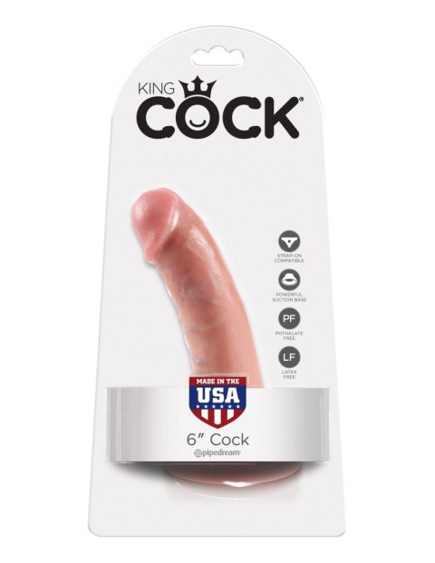 Realistyczne dildo 15 cm King Cock 6" (cieliste) - Pipedream