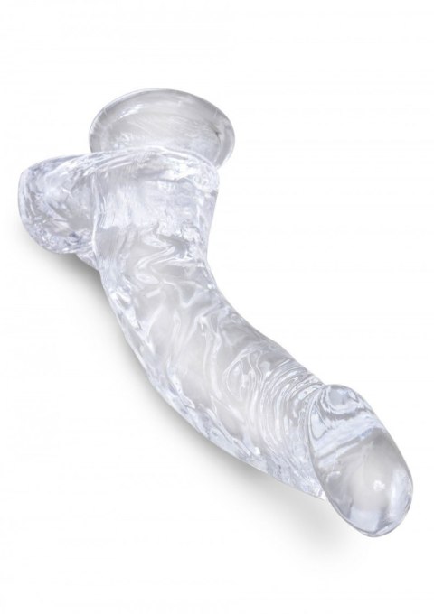 Realistyczne dildo z jądrami King Cock 7,5" (przezroczyste) - Pipedream