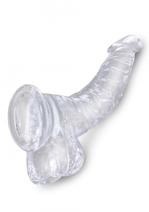 Realistyczne dildo z jądrami King Cock 7,5" (przezroczyste) - Pipedream