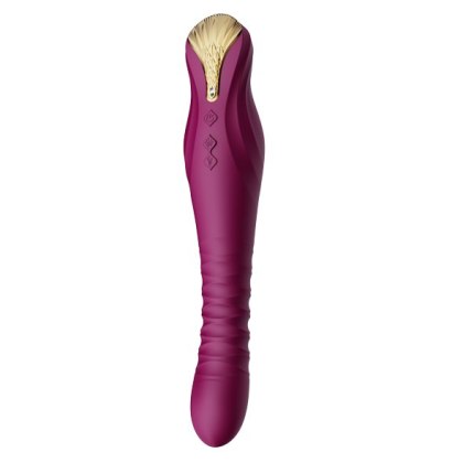 Luksusowy wibrator King Vibrating Thruster Velvet Purple sterowany aplikacją - Zalo