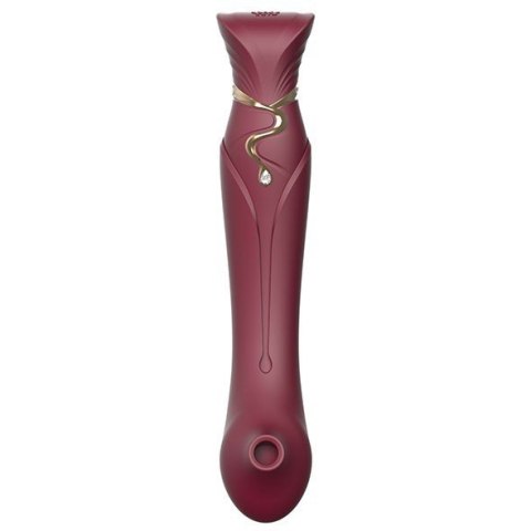 Luksusowy wibrator Legend Queen Set G-Spot Pulse Wave Vibrator Wine Red - Zalo