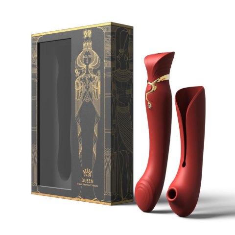 Luksusowy wibrator Legend Queen Set G-Spot Pulse Wave Vibrator Wine Red - Zalo