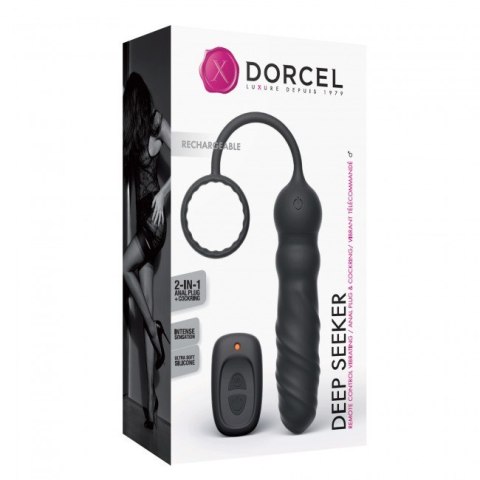 Dorcel Deep Seeker masażer analny z pierścieniem erekcyjnym czarny