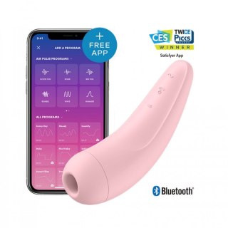 Satisfyer Curvy 2+ wibrator bezdotykowy sterowany aplikacją do łechtaczki różowy