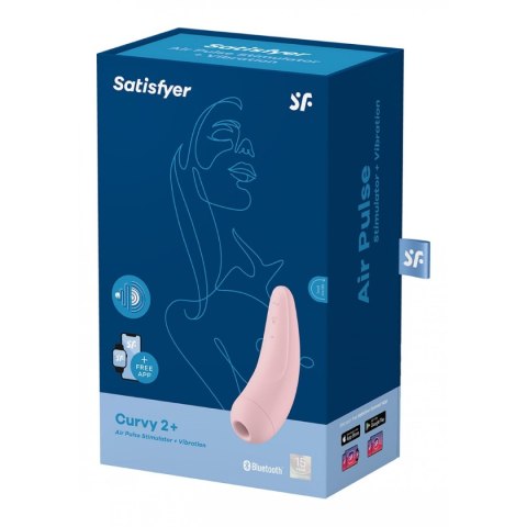 Satisfyer Curvy 2+ wibrator bezdotykowy sterowany aplikacją do łechtaczki różowy