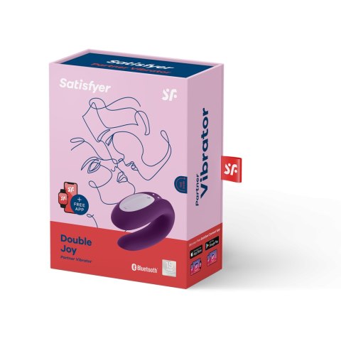 Double Joy wibrator dla par sterowany telefonem fioletowy - Satisfyer