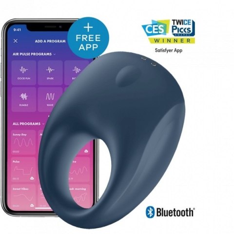 Wibrujący pierścień erekcyjny Strong One Ring incl. Bluetooth and App - Satisfyer