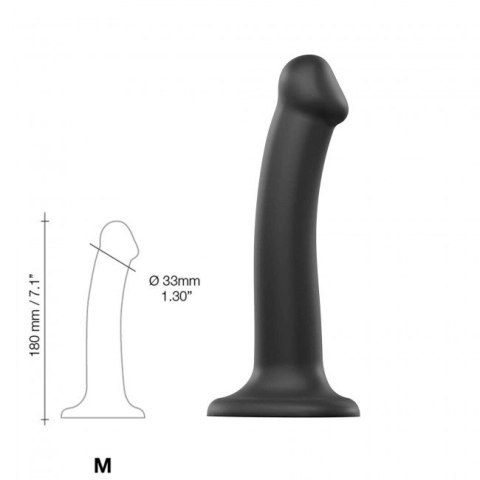 Dildo z przyssawką Silicone Bendable Dildo Double Density Black M - Strap-on-me