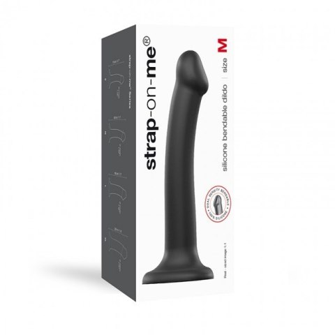 Dildo z przyssawką Silicone Bendable Dildo Double Density Black M - Strap-on-me