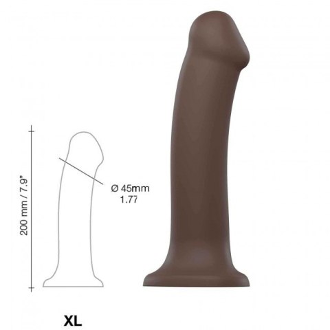 Dildo z przyssawką Silicone Bendable Dildo Double Density Chocolate XL - Strap-on-me