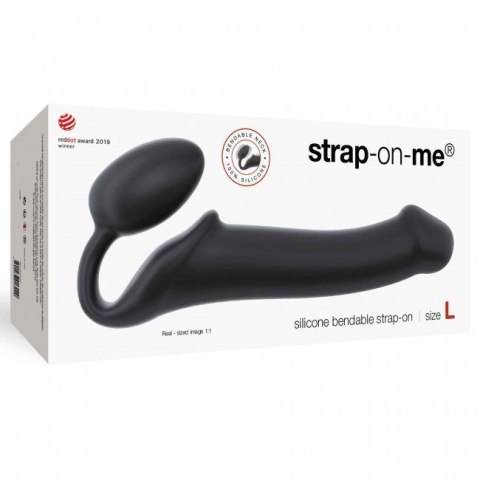 Dildo Silicone bendable strap-on Black L - Strap-on-me