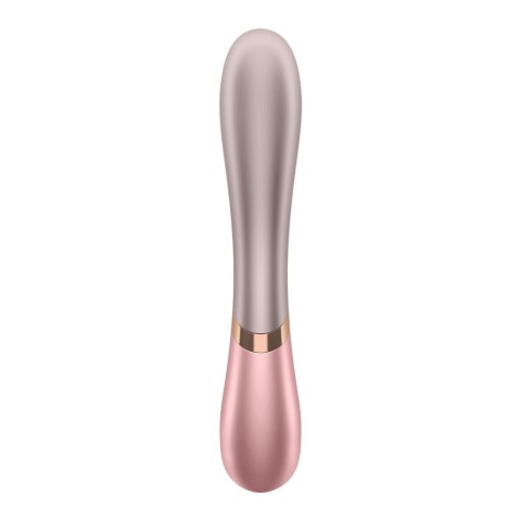 Satisfyer Hot Lover wibrator króliczek z funkcją grzania sterowany aplikacją różowo-szary