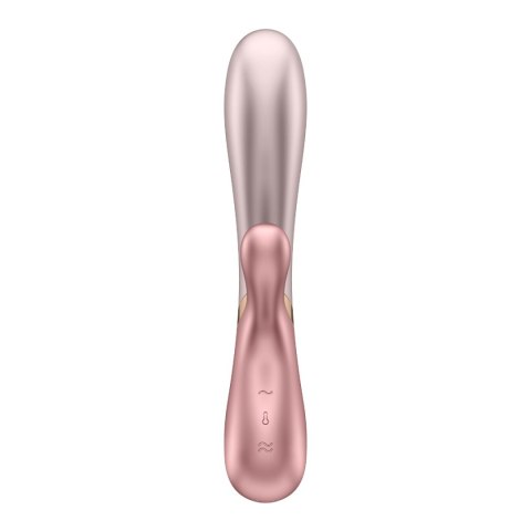 Satisfyer Hot Lover wibrator króliczek z funkcją grzania sterowany aplikacją różowo-szary