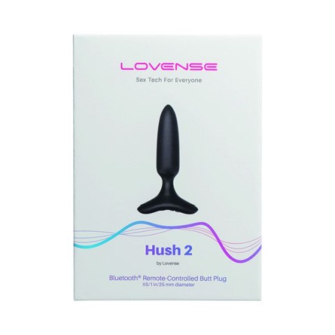 Lovense Hush 2 wibrujący korek analny ø 25 mm sterowany telefonem czarny