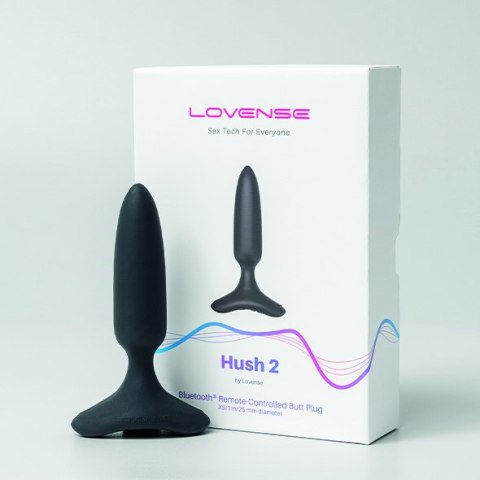 Lovense Hush 2 wibrujący korek analny ø 25 mm sterowany telefonem czarny