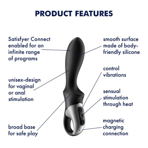 Satisfyer Heat Climax masażer analny sterowany aplikacją czarny