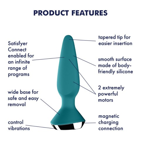 Satisfyer Plug-ilicious 1 wibrujący korek analny sterowany aplikacją niebieski