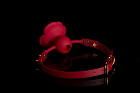 UPKO Rose Ball Gag knebel z zatyczką w kształcie róży czerwony