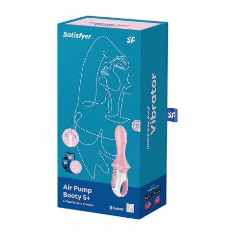 Satisfyer Air Pump Booty 5+ masażer analny sterowany telefonem różowy