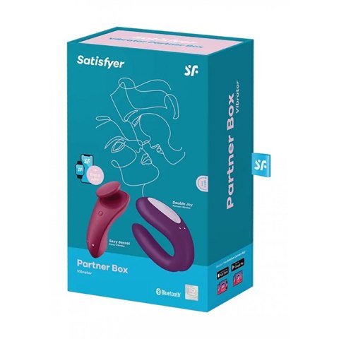 Satisfyer Partner Box 1 zestaw wibratorów dla par czerwony i fioletowy