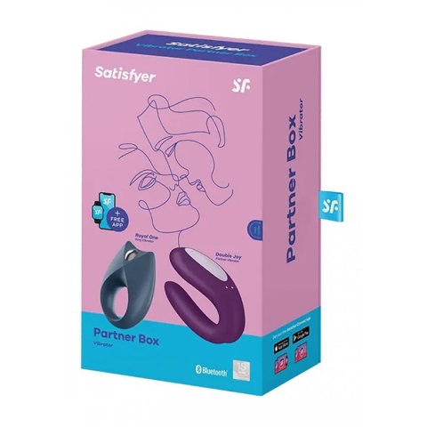 Satisfyer Partner Box 2 zestaw wibratorów dla par niebieski i fioletowy