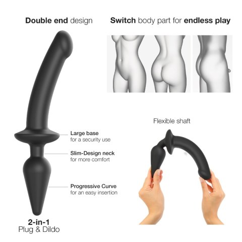 Strap-on-me Switch Plug-in L dildo z korkiem analnym czarne