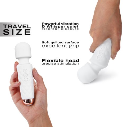 Mini wibrator różdżka, stymulator łechtaczki, Wanderful White - Dorcel