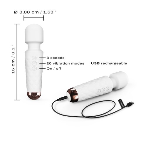 Mini wibrator różdżka, stymulator łechtaczki, Wanderful White - Dorcel