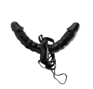 Uprząż z dwoma wibratorami Vibrating Double Delight Strap-On - Pipedream