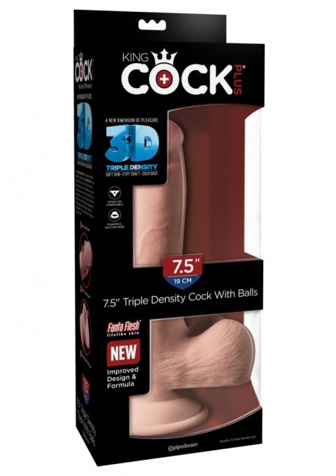 King Cock Plus 7,5" Triple Density Cock with Balls - Pipedream King Cock Plus 7,5" Triple Density Cock with Balls - Pipedream