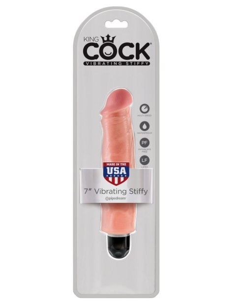 King Cock 18 cm Vibrating Stiffy Flesh realistyczny wibrator - Pipedream