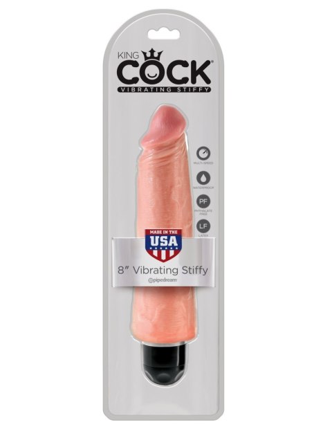 King Cock 20 cm Vibrating Stiffy Flesh realistyczny wibrator - Pipedream