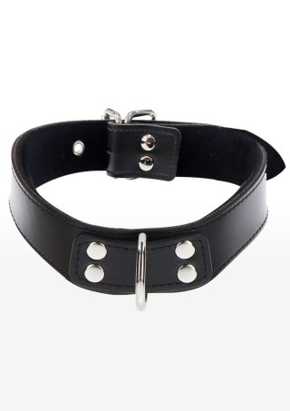 Czarna obroża z ekoskóry Elegant D-Ring Collar Black - Taboom