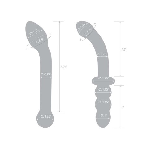 Zestaw dwóch szklanych dild G-Spot Pleasure Glass Dildo - Gläs