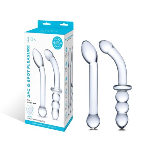 Zestaw dwóch szklanych dild G-Spot Pleasure Glass Dildo - Gläs