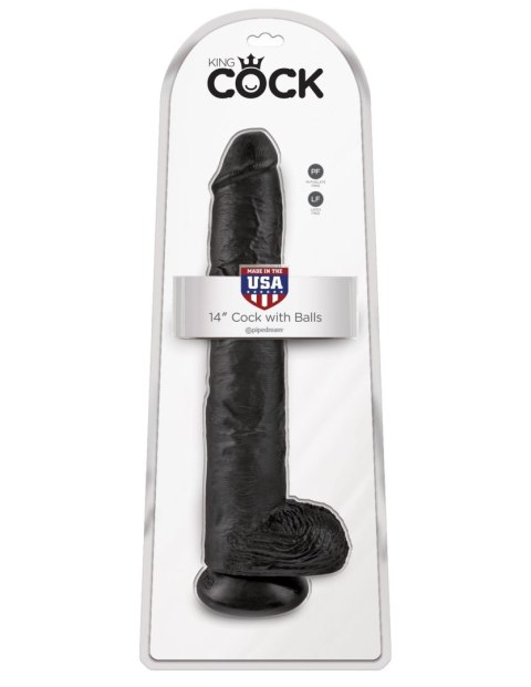 Dildo realistyczne 36 cm z przyssawką czarne - Pipedream