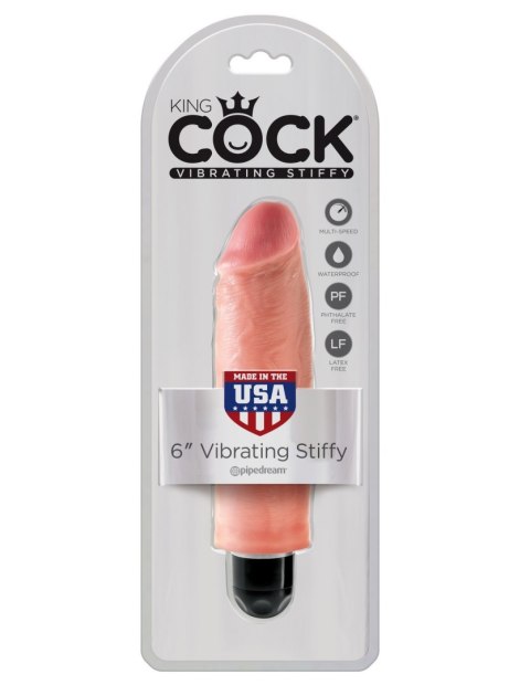 King Cock 15 cm Vibrating Stiffy Flesh realistyczny wibrator - Pipedream