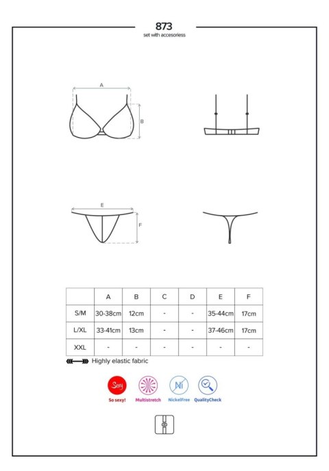 Komplet ze stringami czarny rozmiar L/XL - Obsessive