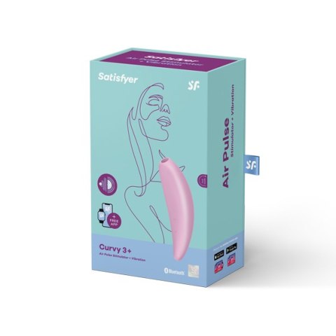 Satisfyer Curvy 3+ wibrator bezdotykowy do łechtaczki różowy