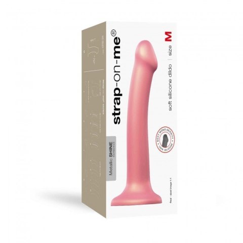 Dildo Mono Density Metallic Shine Old Rose M - Strap-on-me