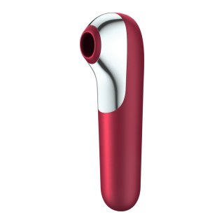 Satisfyer Dual Love wibrator bezdotykowy do łechtaczki czerwony