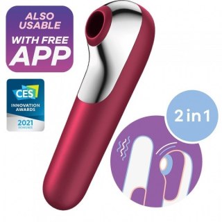 Satisfyer Dual Love wibrator bezdotykowy do łechtaczki czerwony