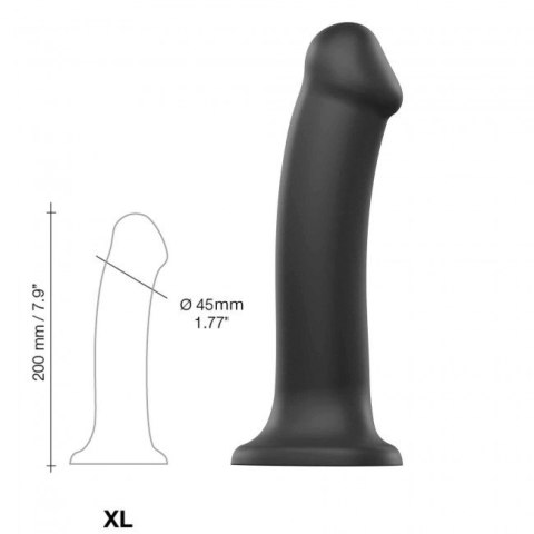 Dildo Silicone Bendable Dildo Double Density Black XL - Strap-on-me