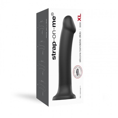 Dildo Silicone Bendable Dildo Double Density Black XL - Strap-on-me